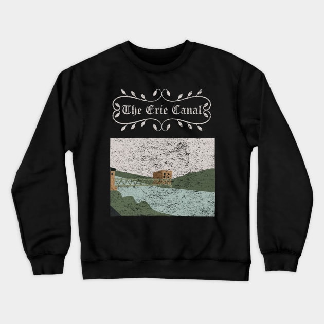 Vintage Erie Canal Illustration Crewneck Sweatshirt by nonbeenarydesigns